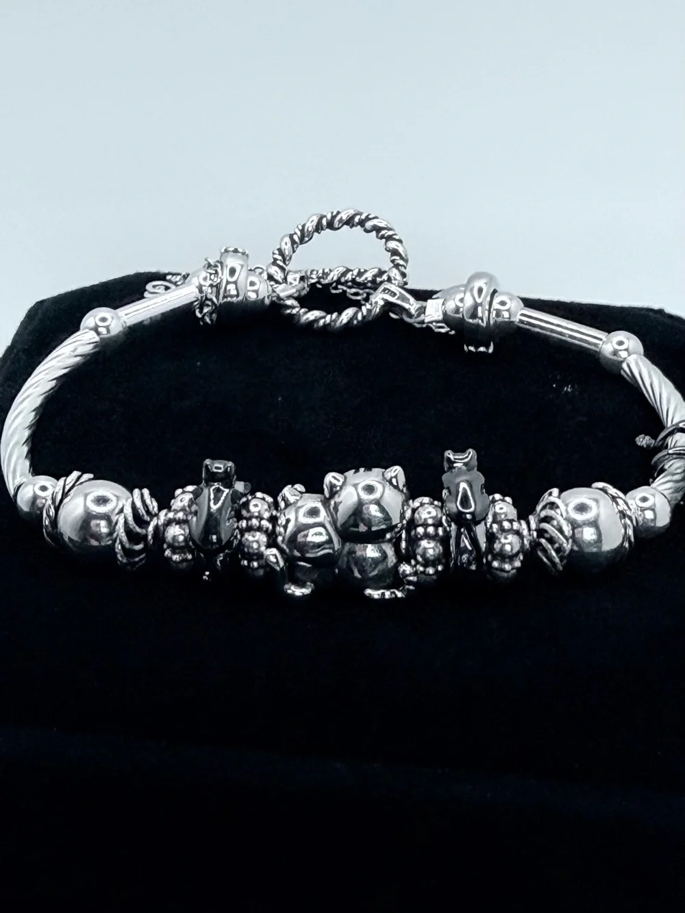 The Antheia Feline Charm Bracelet: A One-of-a-Kind Sterling Silver Exclusive#005